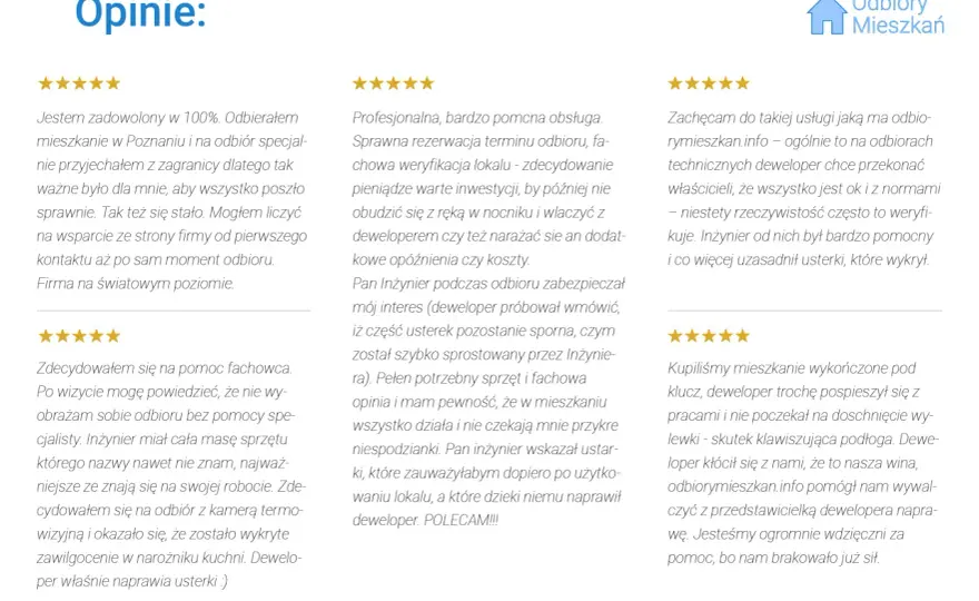 Lista firm do odbiorów technicznych mieszkań w Poznaniu