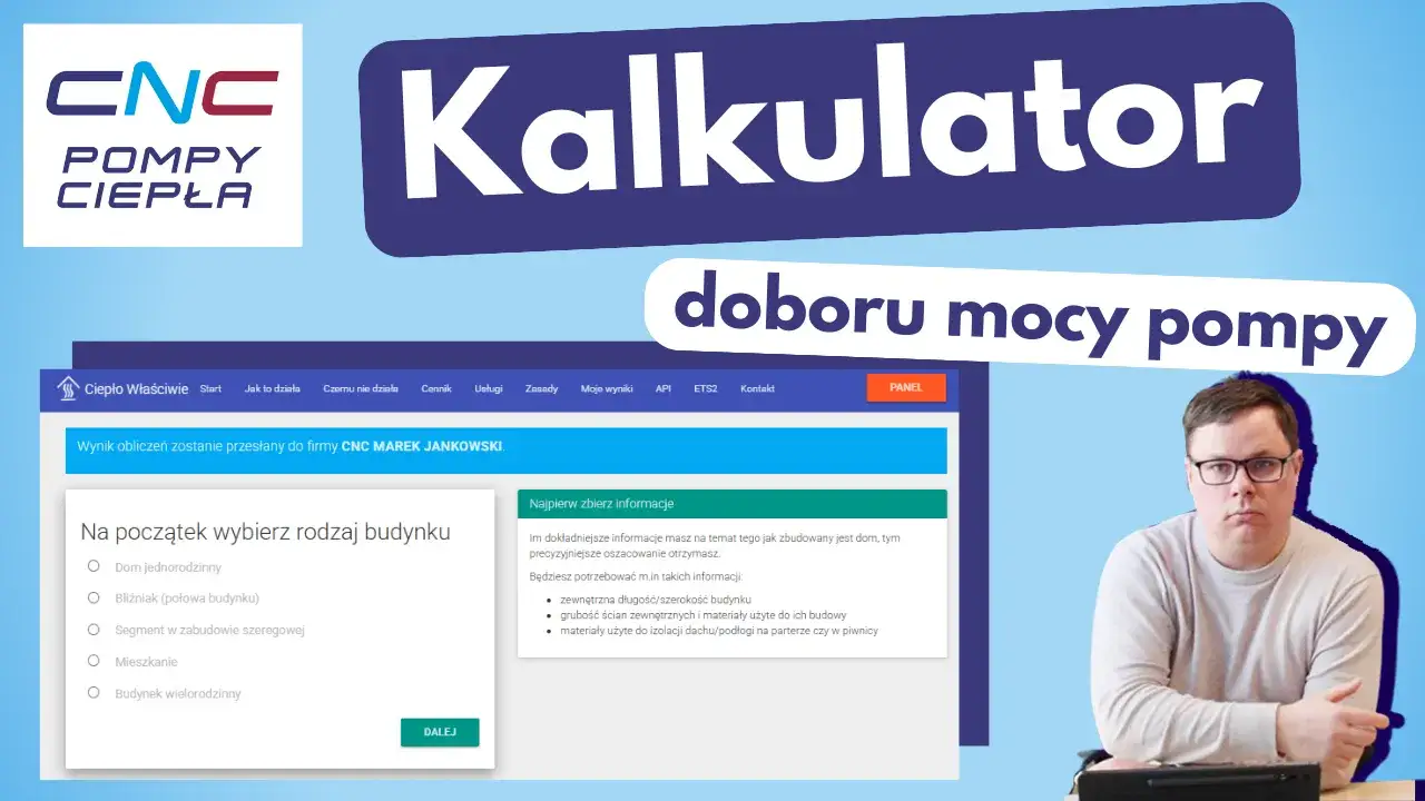 Zdjęcie Kalkulator doboru mocy i typu pompy ciepła online